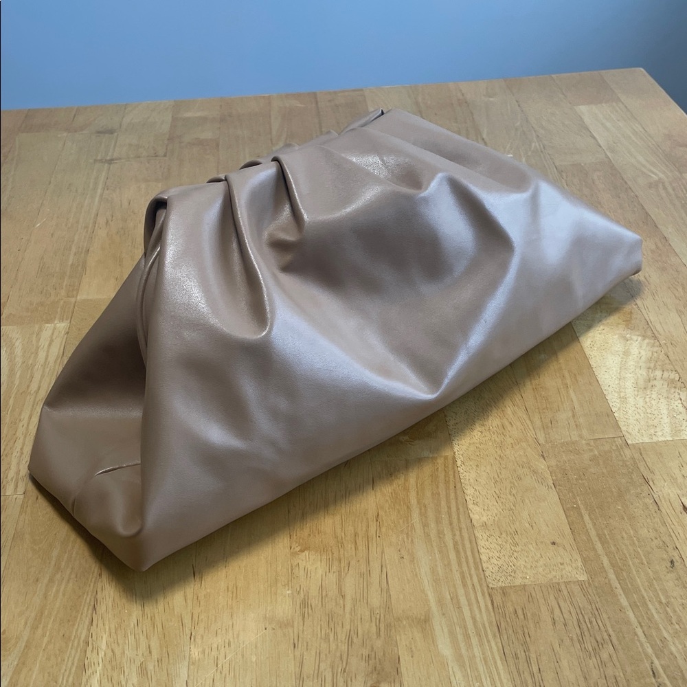 Billini Taupe Gathered Clutch